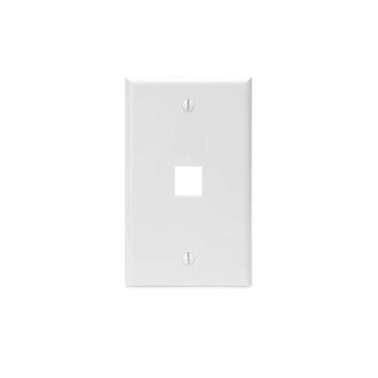 Leviton 41080-1WP Single-Gang QUICKPORT™ Wallplate, 1-Port, White