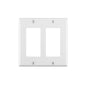 Leviton 80409-NW 2-Gang Decora/GFCI Device Decora Wallplate/Faceplate
