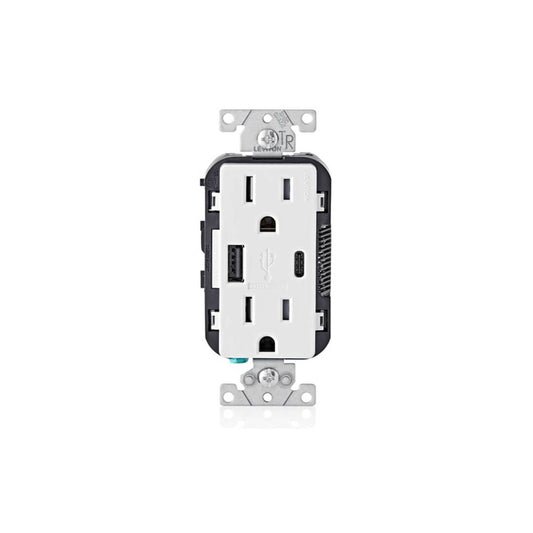 Leviton T5633-W 15 Amp, 125 Volt, Decora Tamper-Resistant Outlet