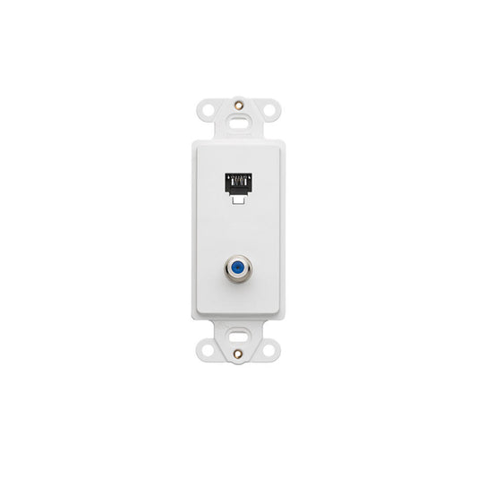 Leviton 40659-W Decora Insert, 6P4C + F connector, Screw Terminals