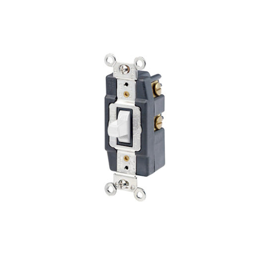 Leviton 1257-W 20 Amp, 120/277 Volt, Toggle Double-Throw Quiet Switch