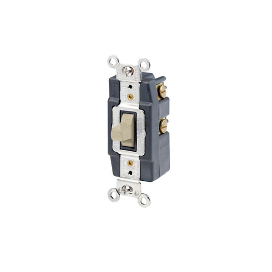 Leviton 1257-I 20 Amp, 120/277 Volt, Toggle Double-Throw Ctr-OFF Momentary Contact  Quiet Switch
