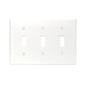 Leviton 88011 3-Gang Toggle Switch Wallplate, Standard Size, Thermoset