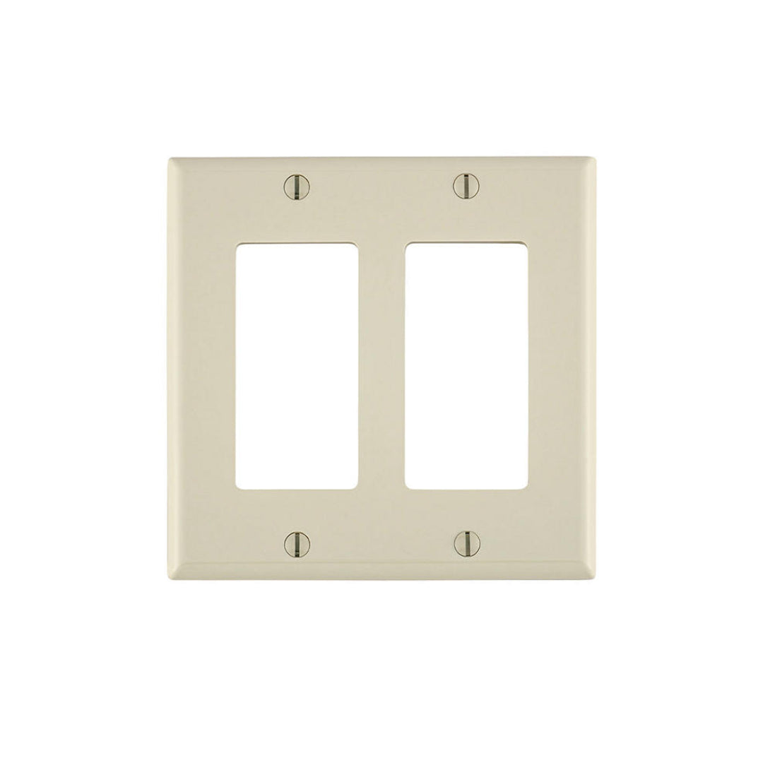 Leviton 80409-NT 2-Gang Decora/GFCI Device Wallplate, Standard Size