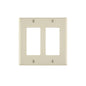 Leviton 80409-NT 2-Gang Decora/GFCI Device Wallplate, Standard Size