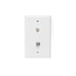 Leviton 40259-W Telephone Wall Jack, 6P4C, Standard, Flush-Mount, White