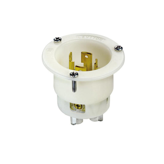 Leviton 2715 30-Amp, 125/250 Volt, Flanged Inlet Locking Receptacle