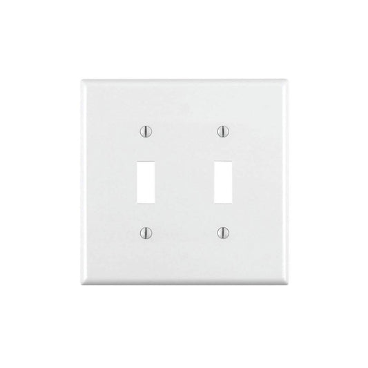 Leviton 80709-W 2-Gang Toggle Device Switch Wallplate