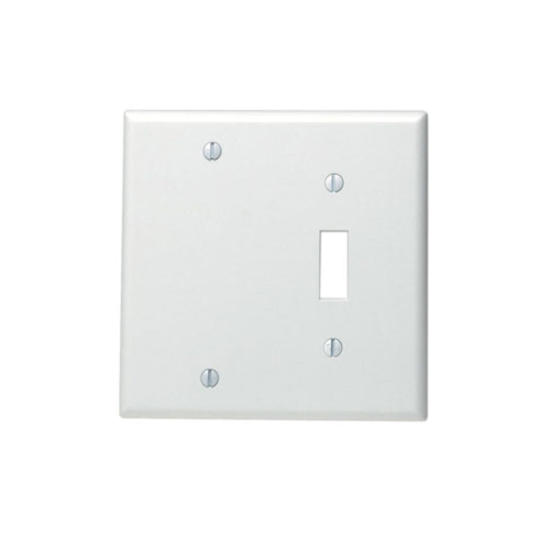 Leviton 88006 2-Gang 1-Toggle 1-Blank Device Combination Wallplate