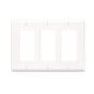Leviton 80411-W 3-Gang Decora/GFCI Device Decora Wallplate