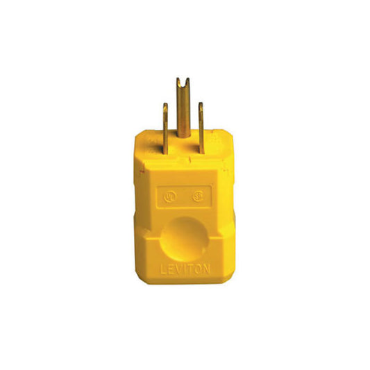 Leviton 5256-VY 15 Amp, 125 Volt, Industrial Grade, Plug, Straight Blade, Grounding, Python