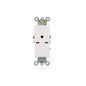Leviton 16651-W 15 Amp, 250 Volt, Decora Plus Single Receptacle, Straight Blade, Commercial Grade, Self Grounding