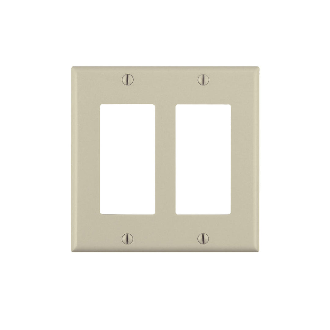 Leviton 80409-NI 2-Gang Decora/GFCI Device Wallplate, Standard Size