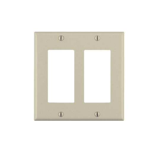 Leviton 80409-NI 2-Gang Decora/GFCI Device Wallplate, Standard Size