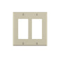 Leviton 80409-NI 2-Gang Decora/GFCI Device Wallplate, Standard Size