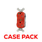 10 Pack Leviton MT830-ILR Lev-Lok 20-Amp, 2P, 2W, Tamper-Resistant, Illuminated Face, Hospital Grade, Isolated Ground, Modular Wiring Device Duplex Receptacle, Red