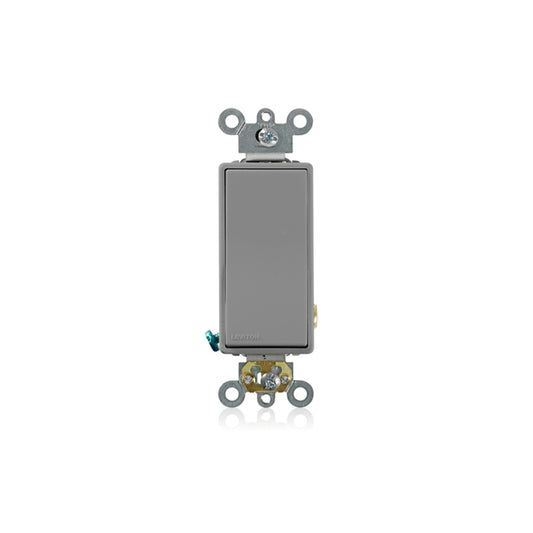 Leviton 5621-2GY 20 Amp, 120/277 Volt, Decora Plus Rocker Single-Pole AC Quiet Switch