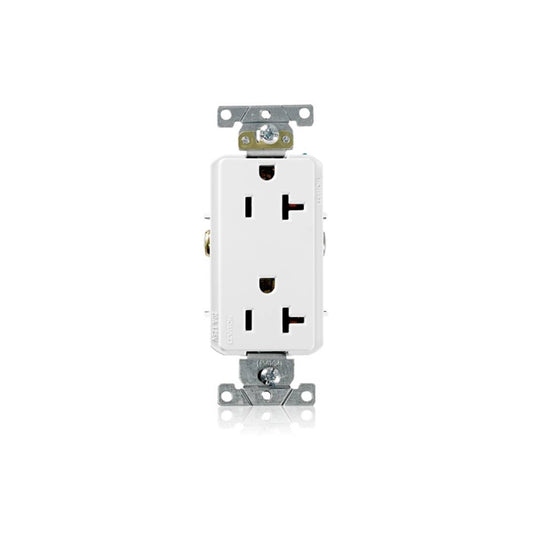 Leviton 16352-W Decora Plus Duplex Receptacle Outlet, Heavy-Duty
