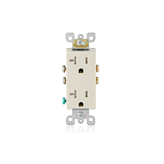 Leviton T5825-T 20 Amp Decora Tamper-Resistant Duplex Outlet/Receptacle
