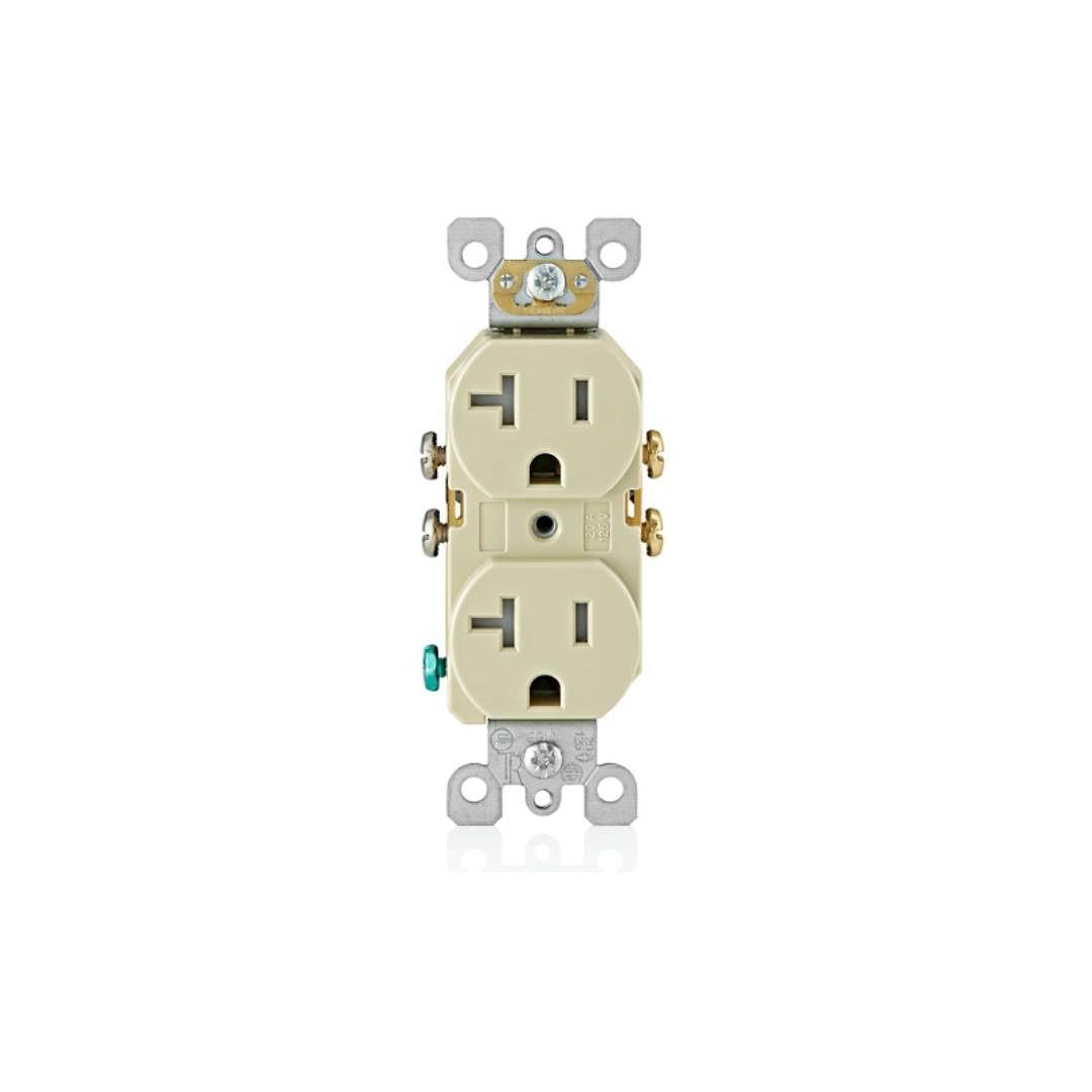 Leviton T5820-I 20 Amp, 125 Volt, NEMA: 5-20R, Pole: 2, 3-Wire, Tamper-Resistant, Duplex Receptacle/Outlet