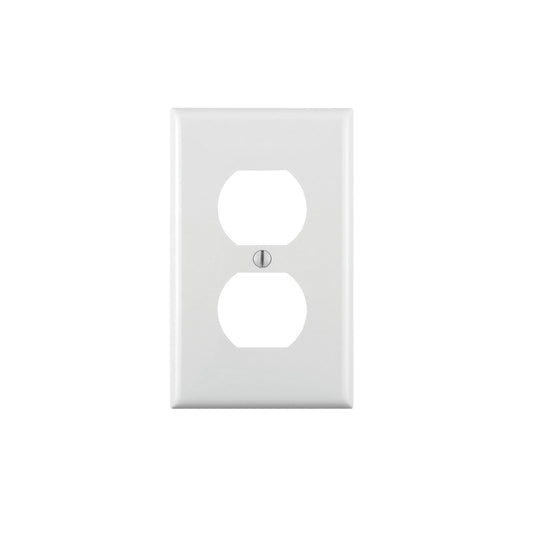 Leviton 80703-W 1-Gang Duplex Outlet/Receptacle Wallplate, Standard Size, Thermoplastic Nylon
