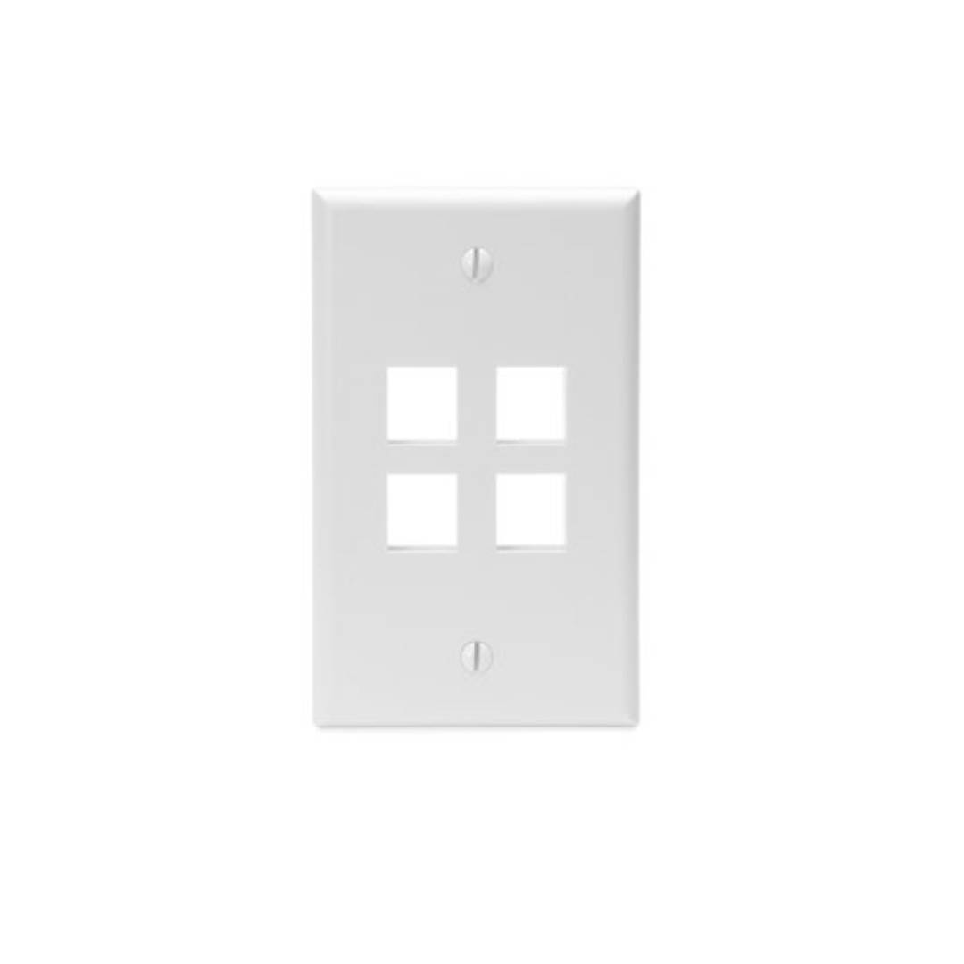 Leviton 41080-4WP Single-Gang QUICKPORT Wallplates