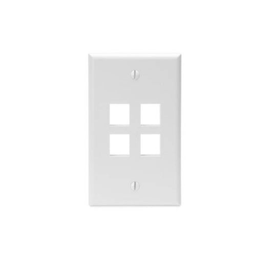 Leviton 41080-4WP Single-Gang QUICKPORT Wallplates
