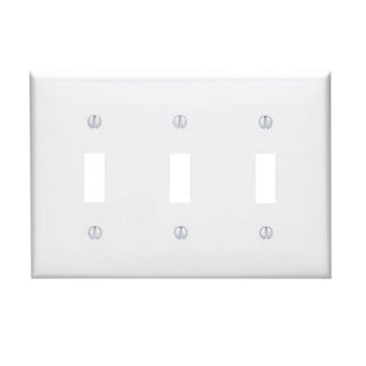 Leviton 80711-W 3-Gang Toggle Device Switch Wallplate