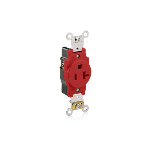 Leviton 5361-R Single Receptacle Outlet, Heavy-Duty
