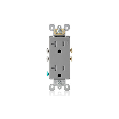 Leviton T5825-GY 20 Amp Decora Tamper-Resistant Duplex Outlet/Receptacle