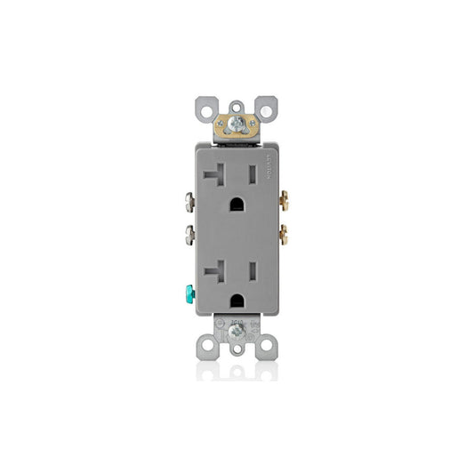 Leviton T5825-GY 20 Amp Decora Tamper-Resistant Duplex Outlet/Receptacle