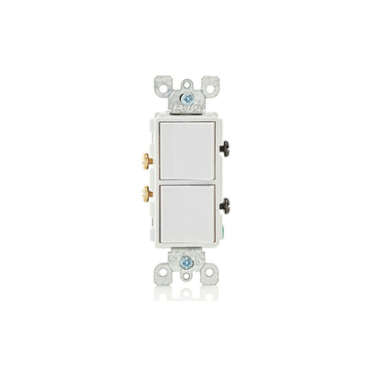 Leviton 5634-W 15 Amp Decora Single-Pole / Single-Pole Combination Switch