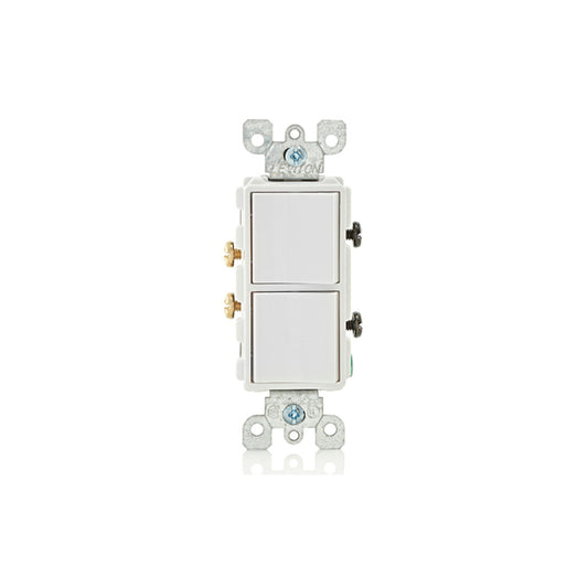 Leviton 5634-W 15 Amp Decora Single-Pole / Single-Pole Combination Switch