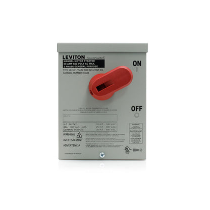 Leviton N3603 60 Amp, 600 Volt, Toggle In Type 3R Enclosure Three-Pole AC Manual