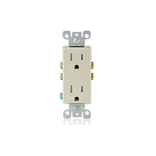 Leviton T5325-T 15Amp 125V Tamper Resistant Decora Duplex Receptacle