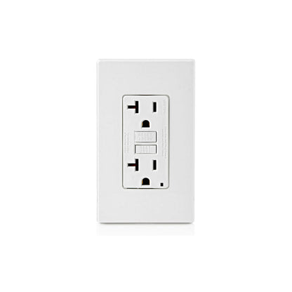 Leviton GFNT2-W 20 Amp, Self Test, Non Tamper-Resistant GFCI Outlet with LED Indicator Light