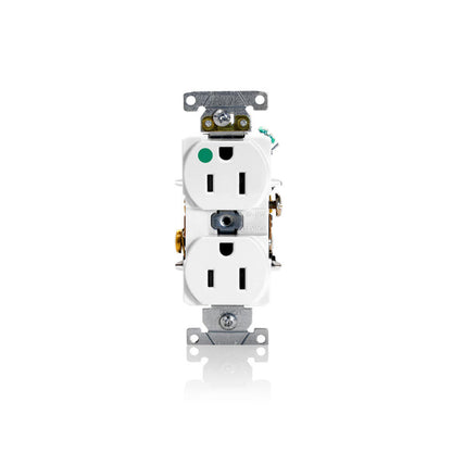 Leviton 8200-HW 15 Amp, 125 Volt, Duplex Receptacle