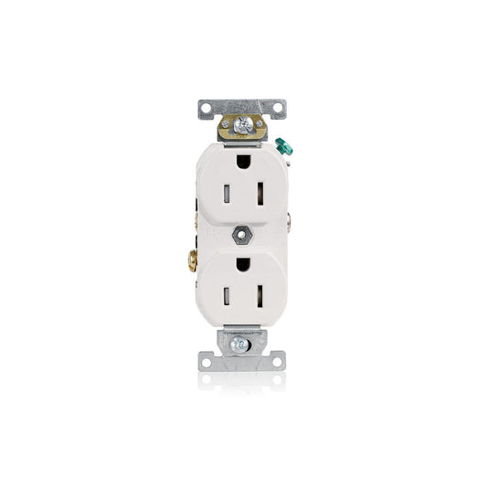 Leviton TBR15-W Tamper-Resistant Duplex Receptacle, 15 Amp, 125 Volt