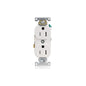 Leviton TBR15-W Tamper-Resistant Duplex Receptacle, 15 Amp, 125 Volt