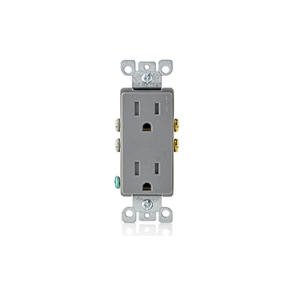Leviton T5325-GY 15 Amp Decora Tamper-Resistant Duplex Outlet/Receptacle