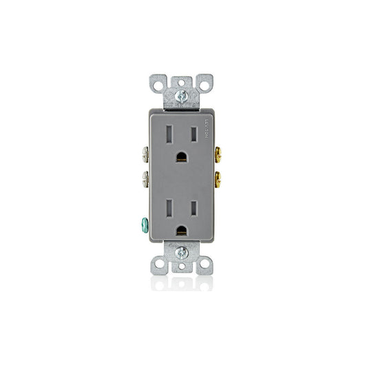 Leviton T5325-GY 15 Amp Decora Tamper-Resistant Duplex Outlet/Receptacle
