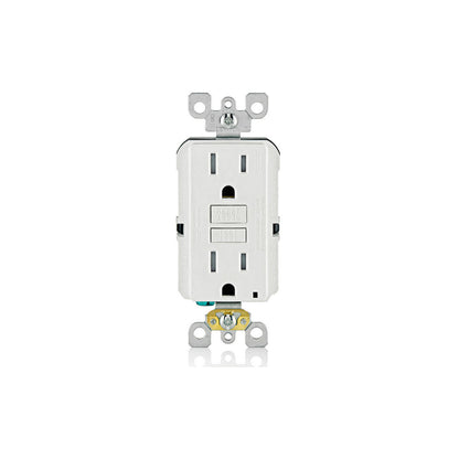 Leviton GFTR1-W 15 Amp, 125 Volt Receptacle/Outlet, 20 Amp Feed-Through, Self-test SmartlockPro