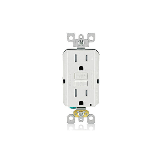 Leviton GFTR1-W 15 Amp, 125 Volt Receptacle/Outlet, 20 Amp Feed-Through, Self-test SmartlockPro