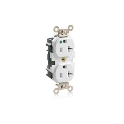 Leviton MT830-W Duplex Receptacle Outlet, Heavy-Duty Hospital Grade, Tamper-Resistant