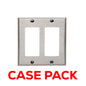 10-Pack Leviton 84409-40 2-Gang Decora/GFCI Device Decora Wallplate, Device Mount, Stainless Steel,