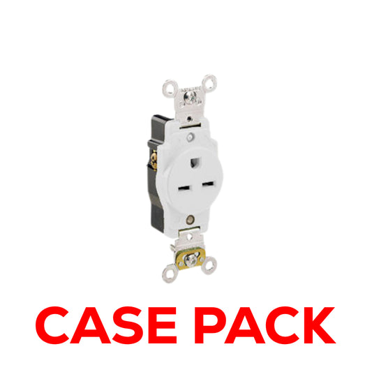 10 Pack Leviton 5661-W 15 Amp Single Receptacle/Outlet, Industrial Grade, Self-Grounding