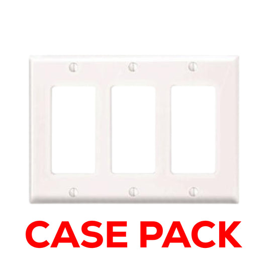 10-Pack Leviton PJ263-W 3-Gang Decora/GFCI Decora Wallplate, Midway Size