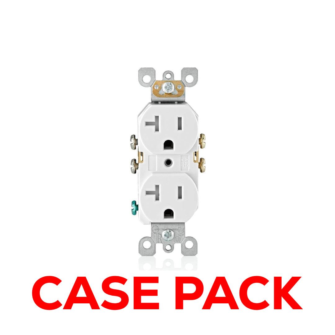 10 Pack Leviton T5820-W, 20 Amp Tamper-Resistant Duplex Outlet, White