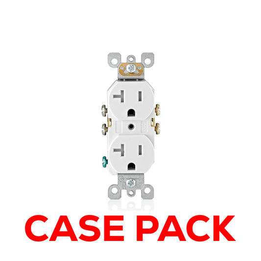 10 Pack Leviton T5820-W, 20 Amp Tamper-Resistant Duplex Outlet, White