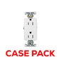 10 Pack Leviton TDR15-W 15 Amp, 125 Volt, Decora Plus Duplex Receptacle, Straight Blade, Tamper Resistant, Commercial Grade, Self Grounding, White